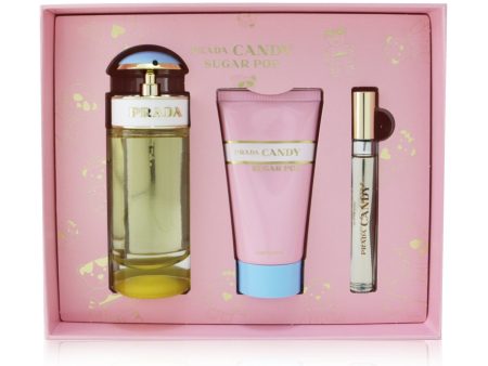 Prada Candy Sugar Pop Coffret: Eau De Parfum Spray 80ml 2.7oz + Body Lotion 75ml 2.5oz + Roll-On 10ml 0.34oz  3pcs on Sale