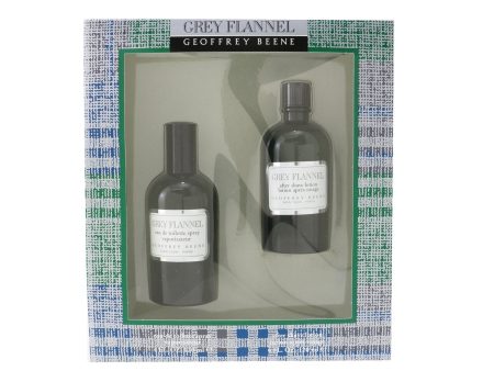 Geoffrey Beene Grey Flannel Coffret: Eau De Toilette Spray 120ml 4oz + After Shave Lotion 120ml 4oz (Green Box)  2pcs Online now