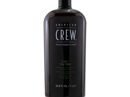 American Crew Men 3-IN-1 Tea Tree Shampoo, Conditioner and Body Wash  1000ml 33.8oz Hot on Sale