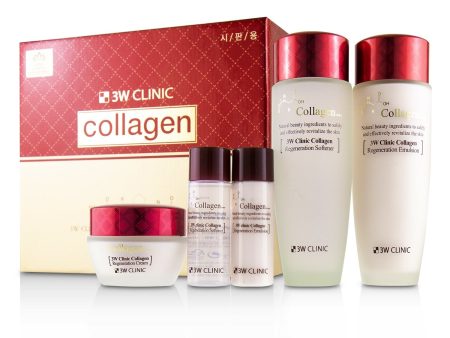 3W Clinic 3W Clinic Collagen Skin Care Set: Softener 150ml + Emulsion 150ml + Cream 60ml + Softener 30ml + Emulsion 30ml  5pcs Discount