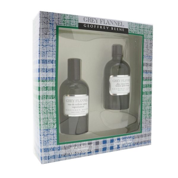 Geoffrey Beene Grey Flannel Coffret: Eau De Toilette Spray 120ml 4oz + After Shave Lotion 120ml 4oz (Green Box)  2pcs Online now