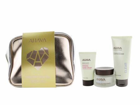 Ahava Everyday Mineral Essentials Set: Essential Day Moisturizer 50ml+ Purifying Mud Mask 100ml+ Mineral Hand Cream 40ml+ Bag  3pcs+1bag For Sale