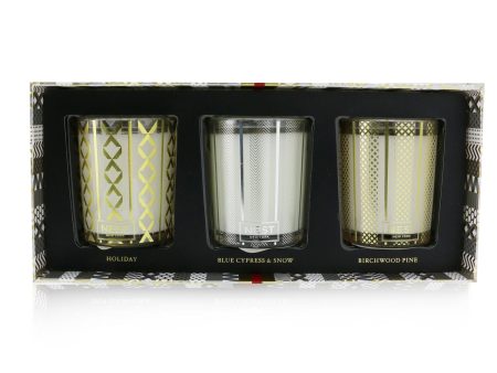 Nest Festive Votive Trio Candles Coffret: Holiday, Birchwood Pine, Blue Cypress & Snow  3x57g 2oz Online