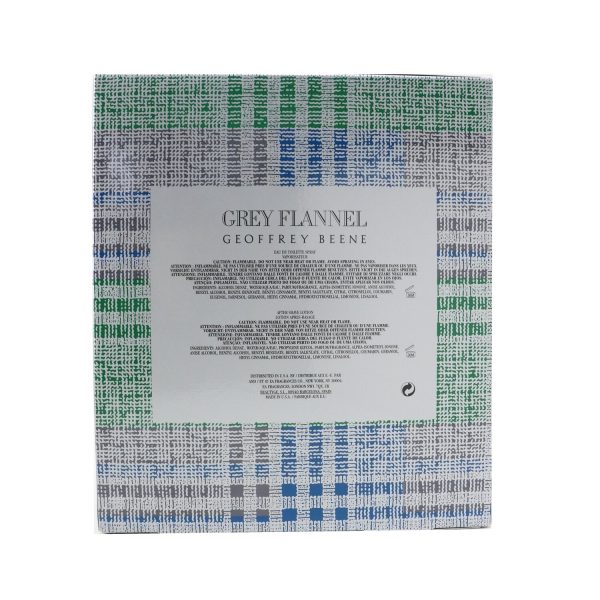 Geoffrey Beene Grey Flannel Coffret: Eau De Toilette Spray 120ml 4oz + After Shave Lotion 120ml 4oz (Green Box)  2pcs Online now