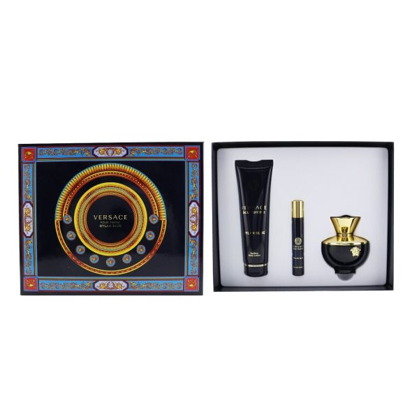 Versace Dylan Blue Coffret: Eau De Parfum Spray100ml 3.4oz + Body Lotion 150ml 5oz + Eau De Parfum Spray 10ml 0.3oz  3pcs Cheap