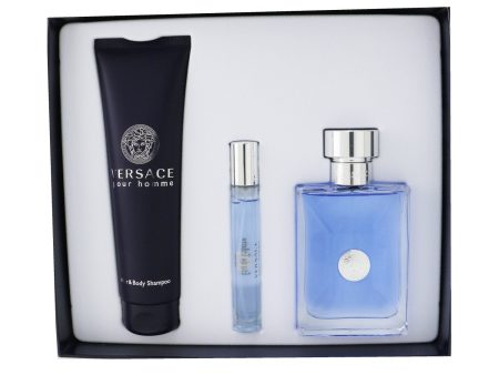 Versace Versace Pour Homme Coffret: Eau De Toilette Spray 100ml 3.4oz + Eau De Toilette Spray 10ml 0.3oz + Hair & Body Shampoo 150ml 5oz  3pcs Online now