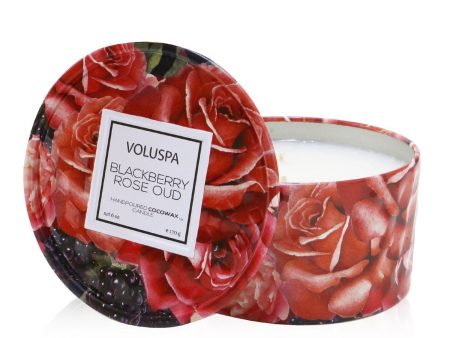 Voluspa 2 Wick Tin Candle - Blackberry Rose Oud  170g 6oz For Discount