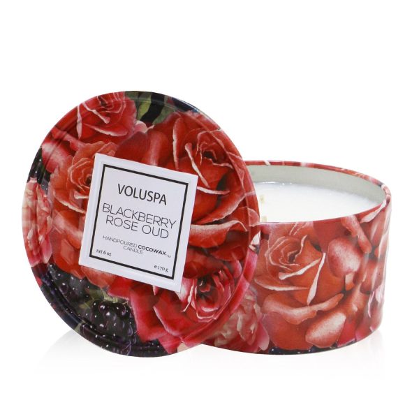 Voluspa 2 Wick Tin Candle - Blackberry Rose Oud  170g 6oz For Discount