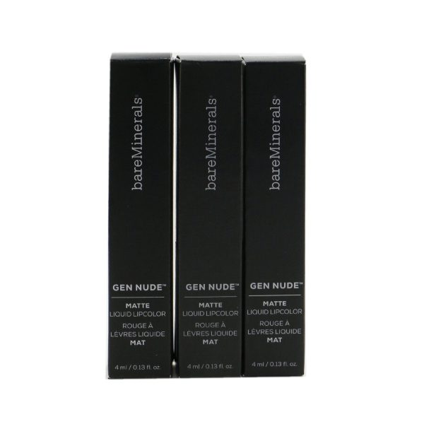 BareMinerals Gen Nude Matte Liquid Lipcolor Trio (3x Matte Liquid Lipstick)  3x4ml 0.13oz Cheap