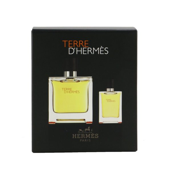 Hermes Terre D Hermes Pure Parfum Coffret: Pure Parfum Spray 75ml 2.53oz + Pure Parfum Spray 12.5ml 0.42oz  2pcs Online now