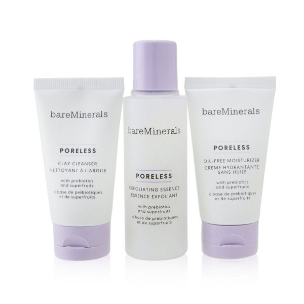 BareMinerals Poreless At Any Age Starter Kit: Clay Cleanser 30ml+ Exfoliating Essence 50ml+ Oil-Free Moisturizer 30ml  3pcs For Cheap