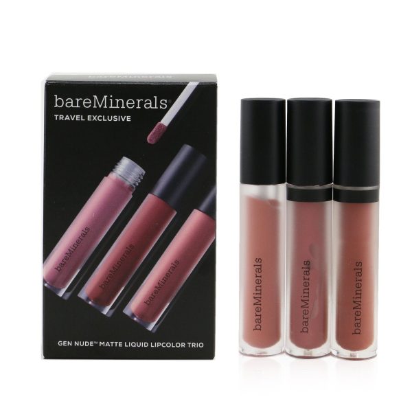 BareMinerals Gen Nude Matte Liquid Lipcolor Trio (3x Matte Liquid Lipstick)  3x4ml 0.13oz Cheap