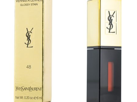 Yves Saint Laurent Rouge Pur Couture Vernis a Levres Glossy Stain - # 48 Orange Graffiti  6ml 0.2oz Online now