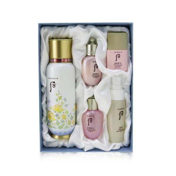 Whoo (The History Of Whoo) Bichup First Moisture Anti-Aging Essence Special Set: Essence 130ml + Mist 30ml + Balancer 20ml + Emulsion 20ml + Sun Fluid SPF50+ 13ml  5pcs For Cheap