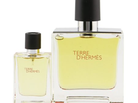 Hermes Terre D Hermes Pure Parfum Coffret: Pure Parfum Spray 75ml 2.53oz + Pure Parfum Spray 12.5ml 0.42oz  2pcs Online now