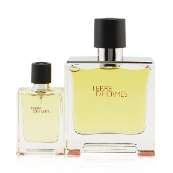 Hermes Terre D Hermes Pure Parfum Coffret: Pure Parfum Spray 75ml 2.53oz + Pure Parfum Spray 12.5ml 0.42oz  2pcs Online now